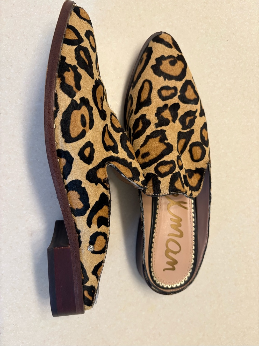 Sam Edelman Lewellyn Leopard-Print Pointed Mules - Picture 3 of 5